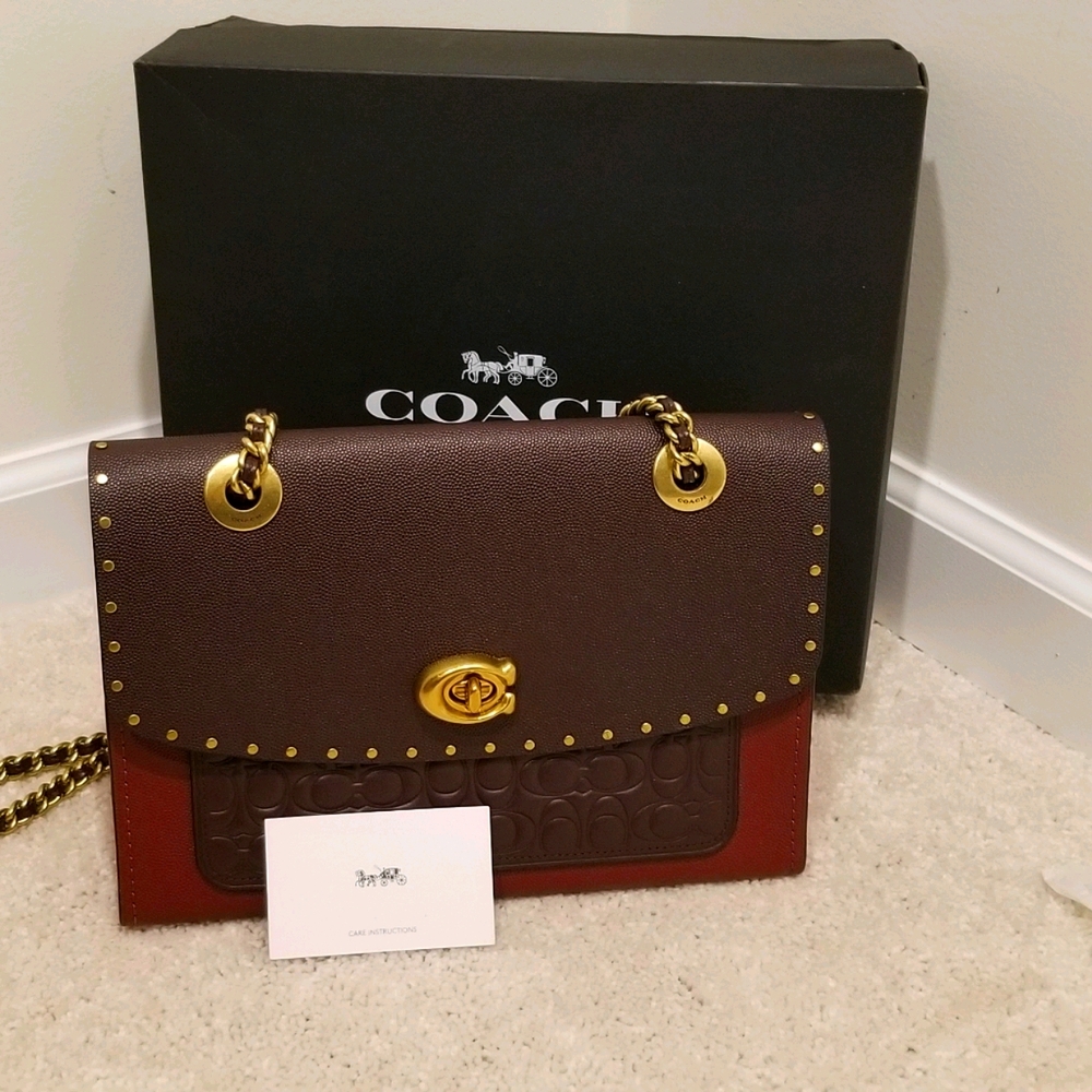 Coach Parker Oxblood with rivets